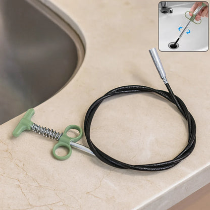 Flexible Spring Drain Cleaning Tool With Hand Grip (1 Pc 157 Cm) - Zidbik