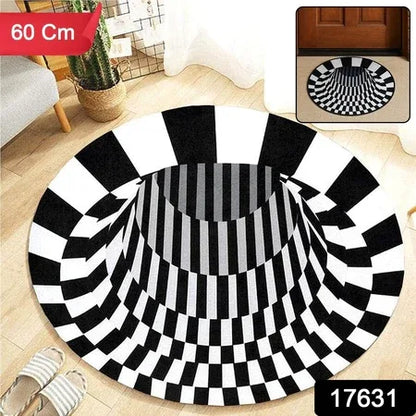 3d Space Round Carpet Floor Mat Non-woven Doormat (60 Cm) - Zidbik