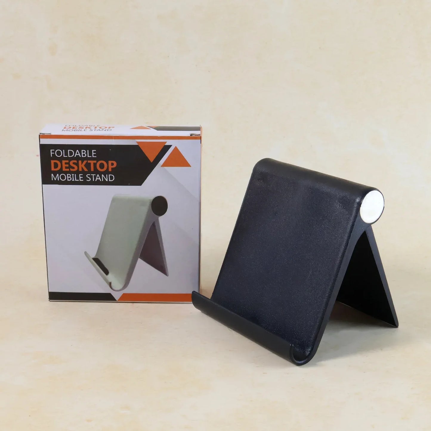 Plastic Foldable Desktop Mobile Stand (1 Pc Black) - Zidbik