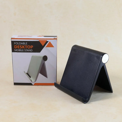 Plastic Foldable Desktop Mobile Stand (1 Pc Black) - Zidbik