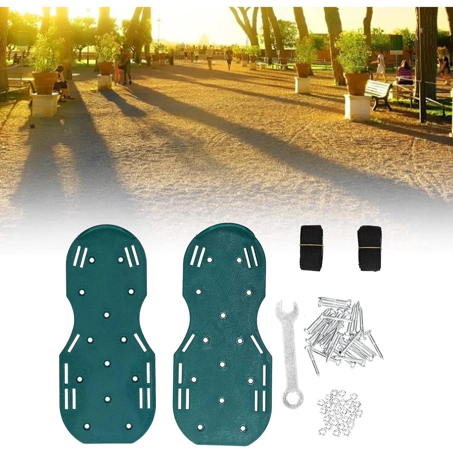 8502 Lawn Aerator Sandals Garden Grass Aerator Spiked Sandals Green Studded Shoes For Yard Patio Garden Excavation - Zidbik