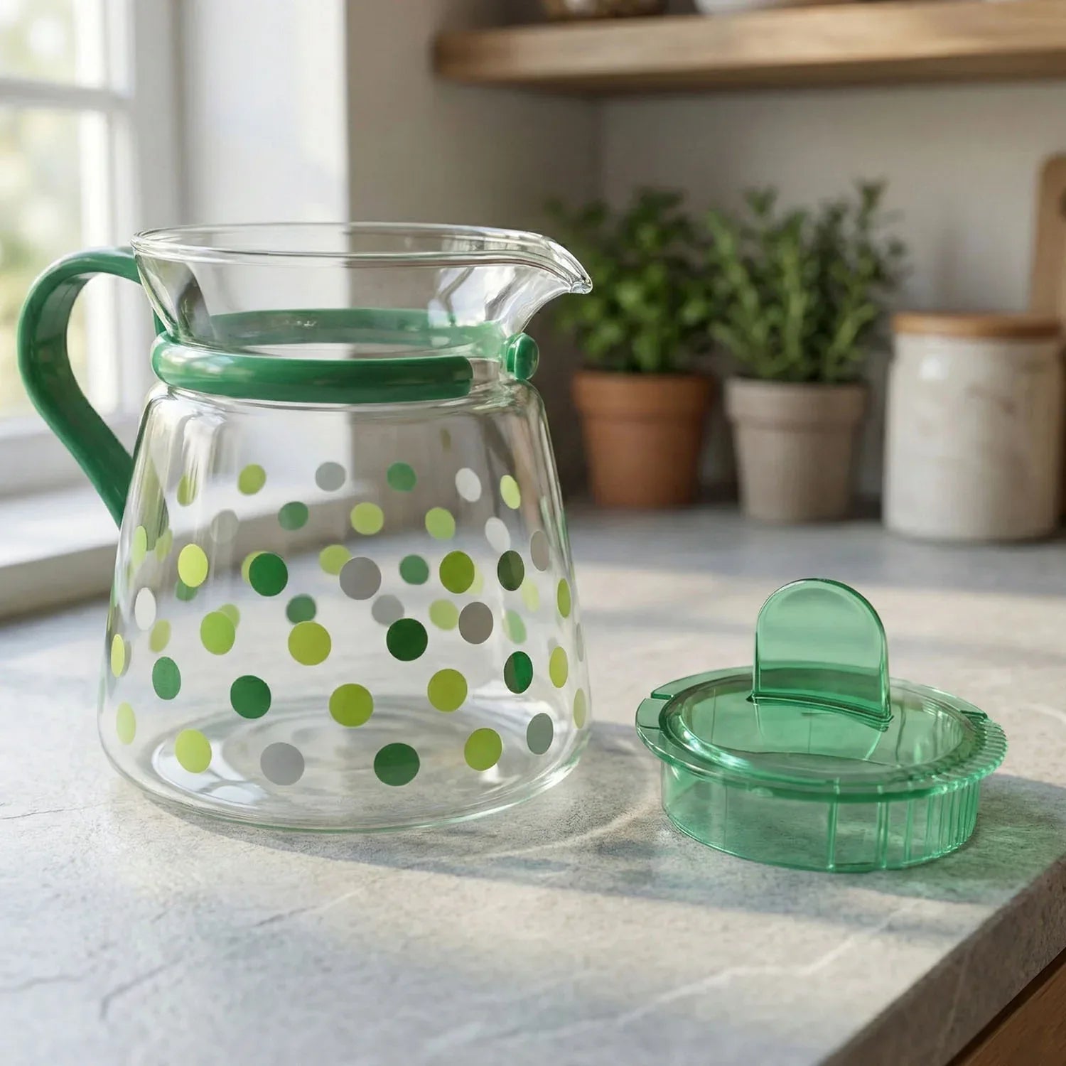 Elegant Glass Tea Pot With Matching Cups Set (1 Set) - Zidbik