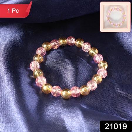 Elegant Dual-tone Crystal Beaded Stretch Bracelet (1 Pc) - Zidbik