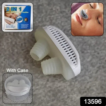 2 In 1 Anti Snoring And Air Purifier Nose Clip Anti Snoring Device (1 Pc With Plastic Case) - Zidbik