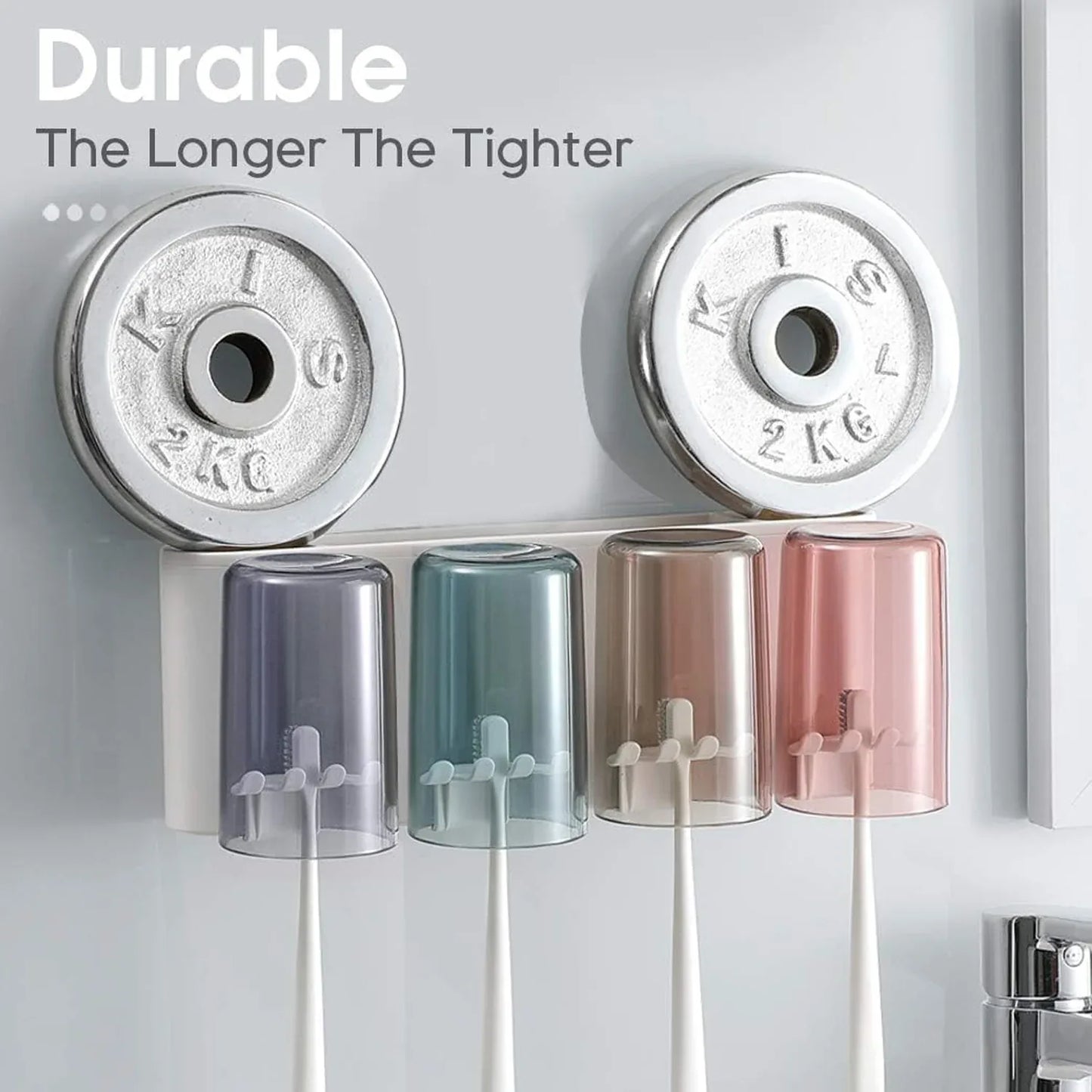 Wall Mounted Toothbrush Holder Set (1 Set) - Zidbik