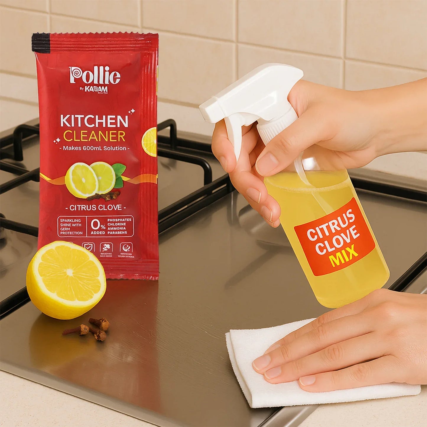 Pollic Kadam Concentrated Kitchen Surface Cleaner Sachet - Zidbik