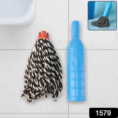 Plastic Mop Refill With Handle Grip Durable Cotton Yarn Floor Cleaning Mop Head For Household And Commercial Use - Zidbik