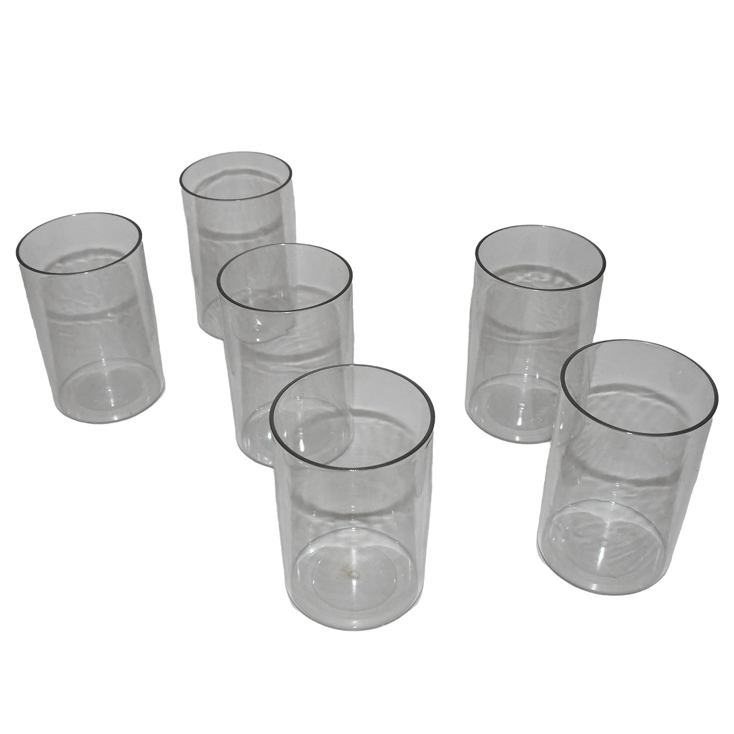 Apex Everyday Plastic Glass Set  6 Pieces Lightweight  Unbreakable - Zidbik