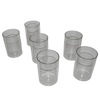 Apex Everyday Plastic Glass Set  6 Pieces Lightweight  Unbreakable - Zidbik