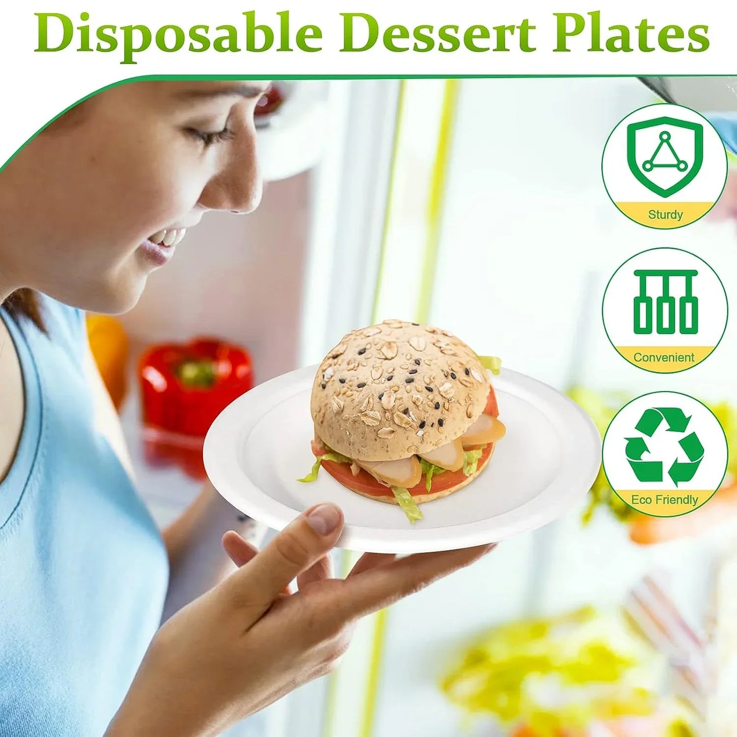Freshee 6 Inch Round Compostable Bagasse Plate (10 Pcs Pack) - Zidbik