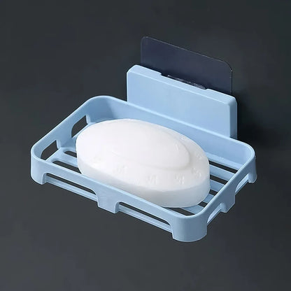 4194 Soap Dish Holder For Bathroom Shower Wall Mounted Self Adhesive Soap Holder Saver Tray-plastic Sponge Holder For Kitchen Storage Rack Soap Box (Plastic Box) - Zidbik