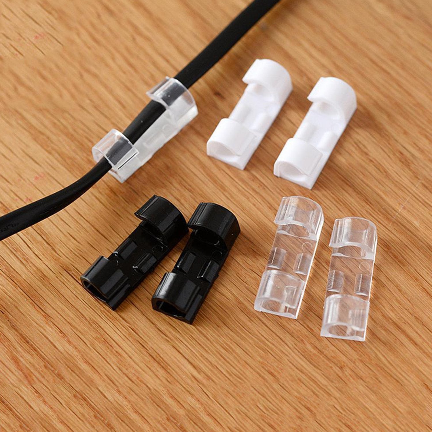 1761 Self Adhesive Cable Clips Wire Manage Holder Sticky Mount-round Plastic Cable Cord - Zidbik