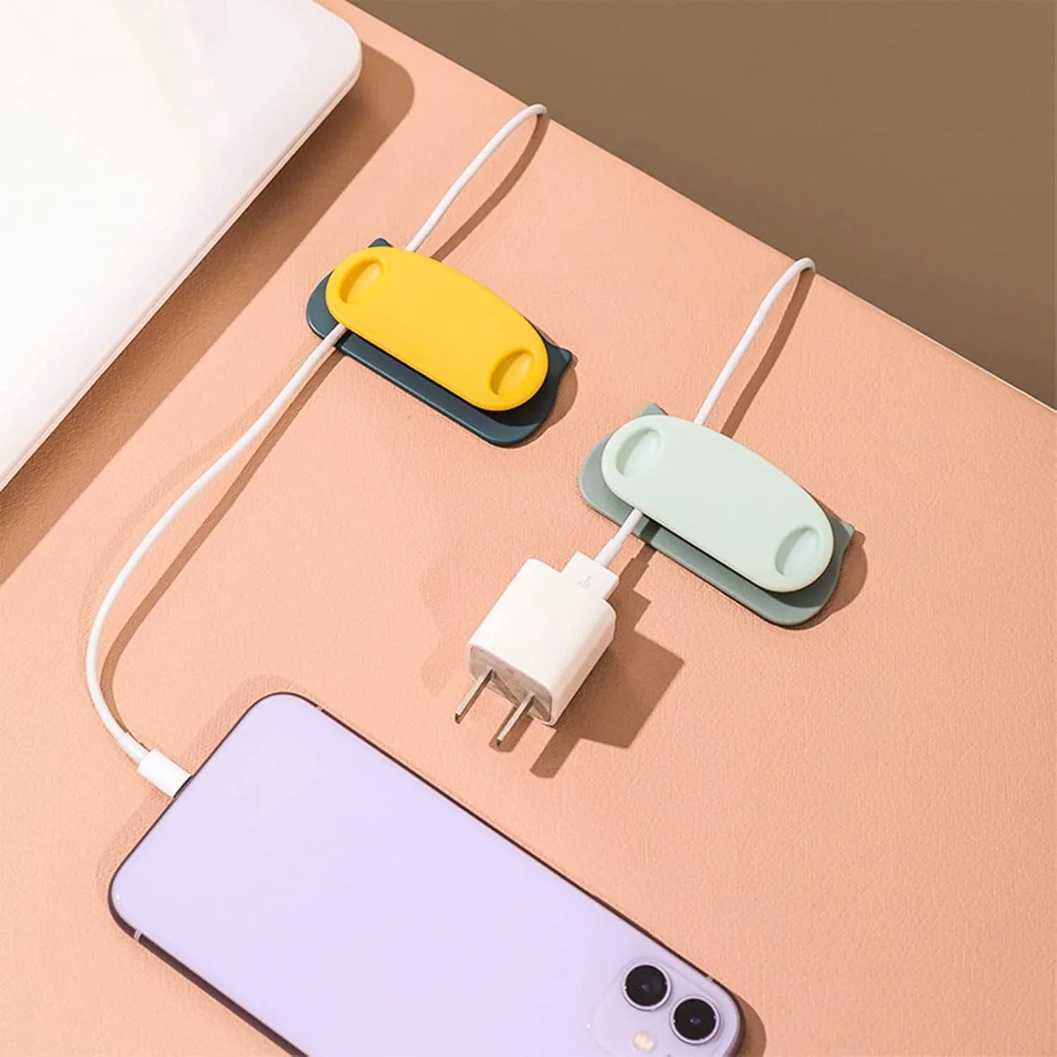 Pig Plug Wire Organizer Cable Holder Clips With Self-adhesive Pad (4 Pcs Set) - Zidbik