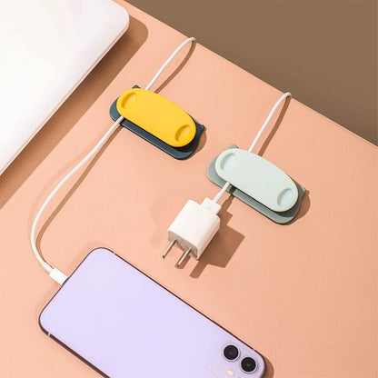 Pig Plug Wire Organizer Cable Holder Clips With Self-adhesive Pad (4 Pcs Set) - Zidbik