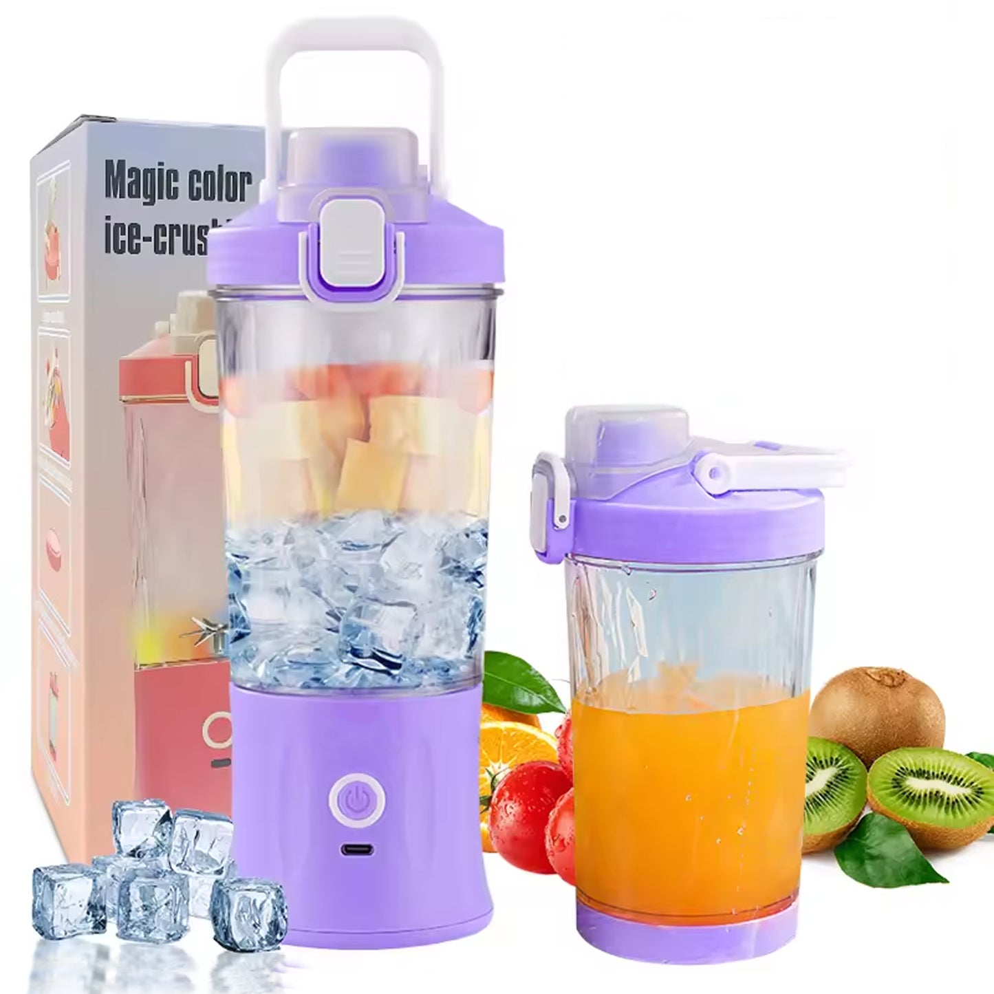 Eletric Crusher Juicer With Multicolor Light 8 Blades (600 Ml  Multicolor) - Zidbik