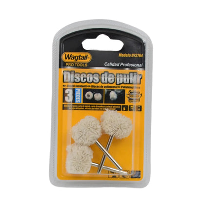 Cotton Polishing Buffing Wheel For Dremel Polishing Kit (3 Pc Set) - Zidbik