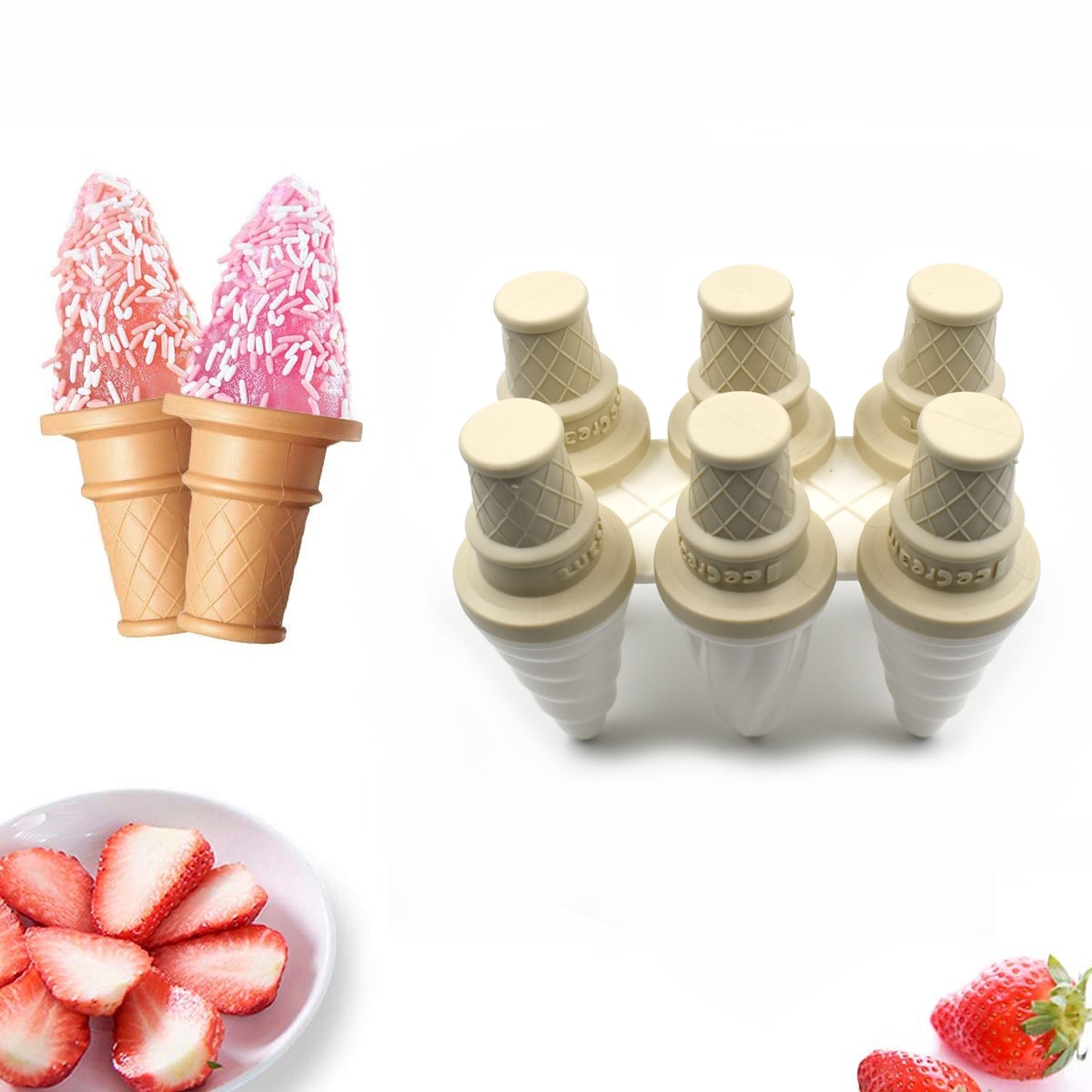6304 6 Pc Ice Cream Mold Used For Making Ice-creams In All Kinds Of Places Including Restaurants And Ice-cream Parlours Etc. - Zidbik