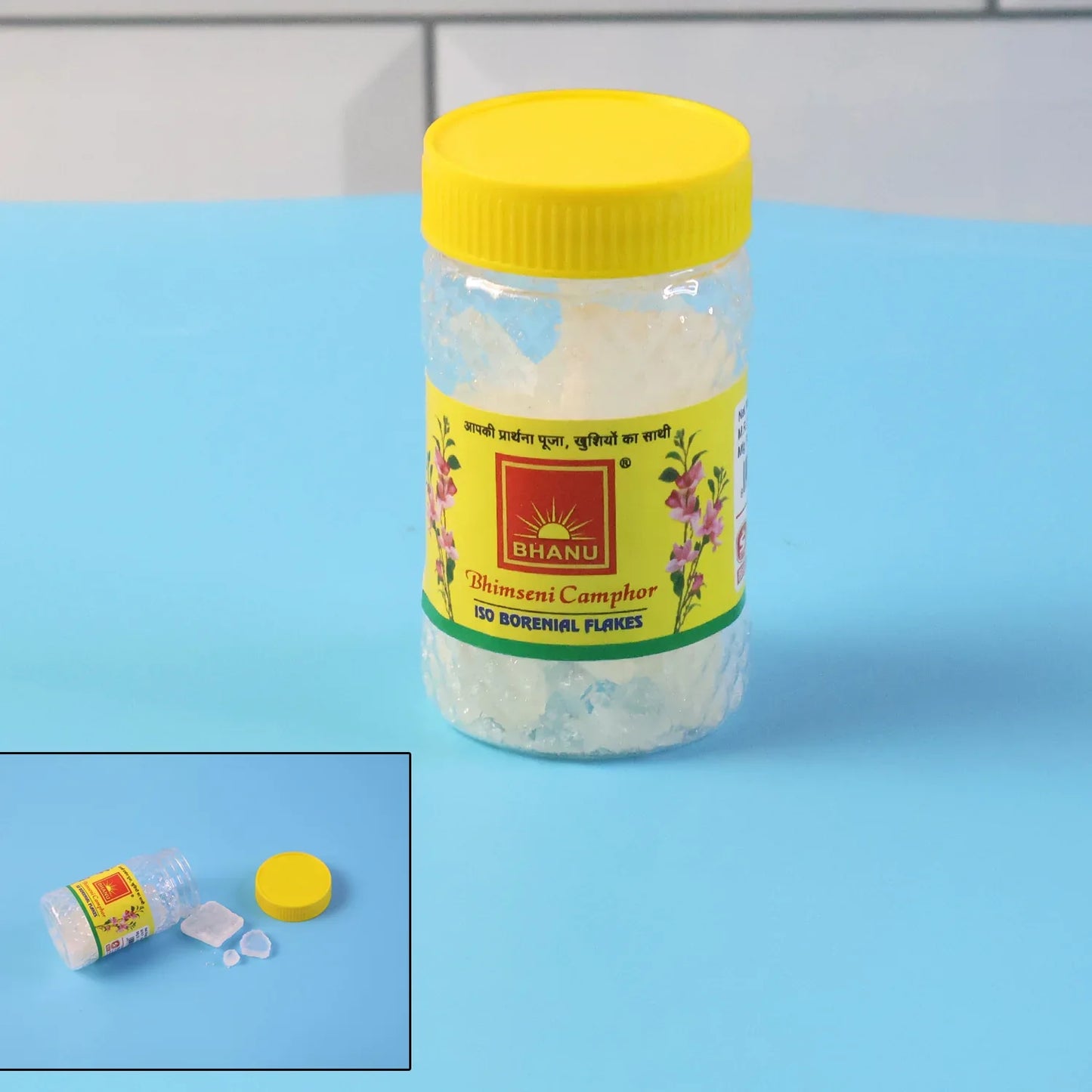 Premium Bhimseni Camphor Iso Borneol Flakes (20gm 1 Pc) - Zidbik