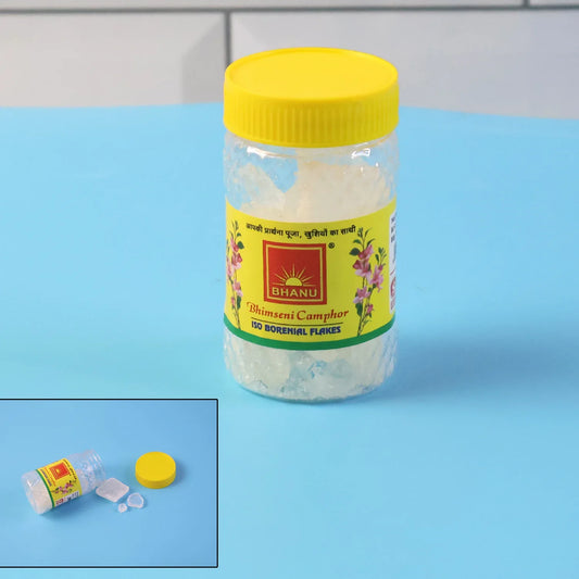 Premium Bhimseni Camphor Iso Borneol Flakes (20gm 1 Pc) - Zidbik