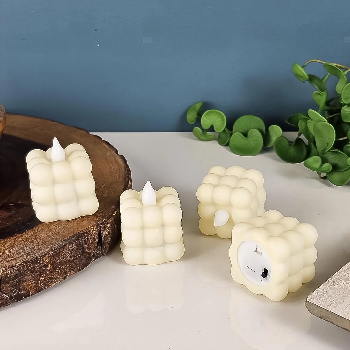 Led Flameless Cube Decorative Candles (24 Pc) - Zidbik