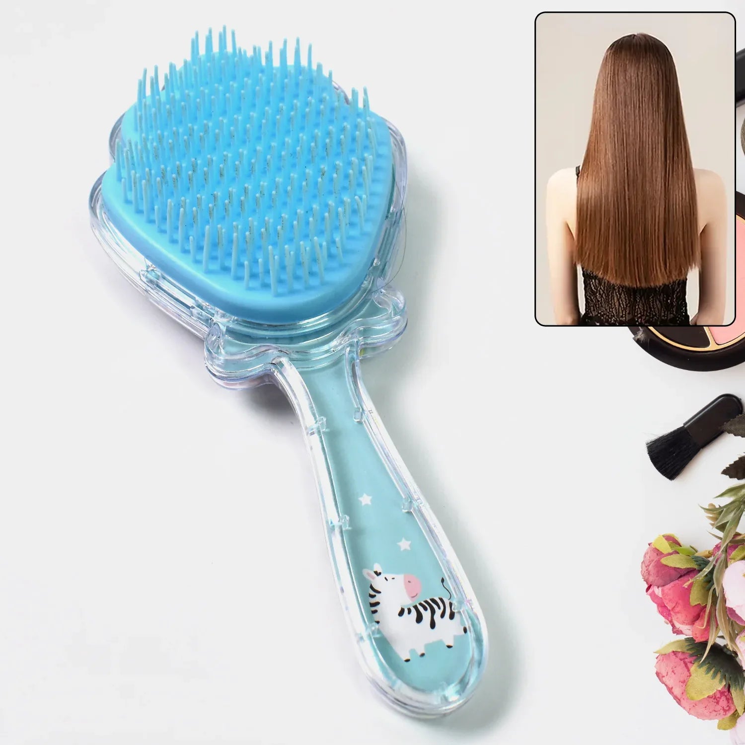 Cartoon Hair Brush Massage Shower Comb Blur Wet Salon (1 Pc ) - Zidbik