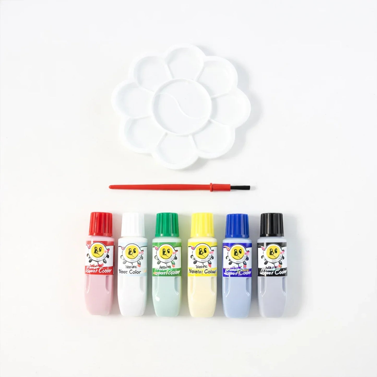 Kids Water Colour Painting Set With Brush Mixing Palette (1 Set) - Zidbik