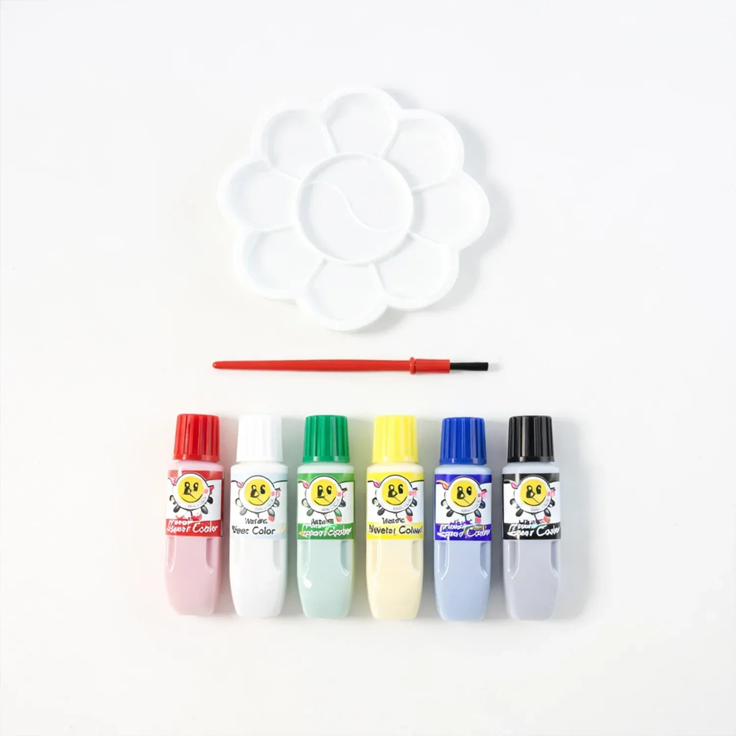 Kids Water Colour Painting Set With Brush Mixing Palette (1 Set) - Zidbik