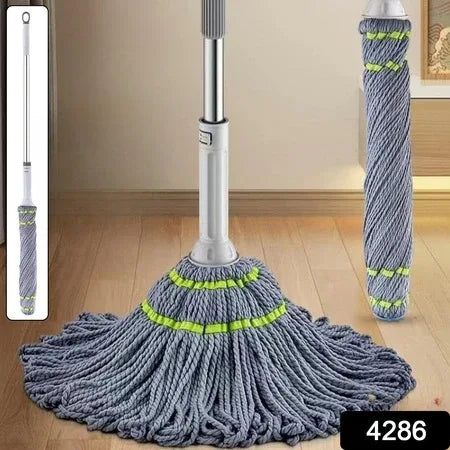 Squeeze Twist Mop Self Wringing Mop Stainless Steel Handle (1 Pc) - Zidbik
