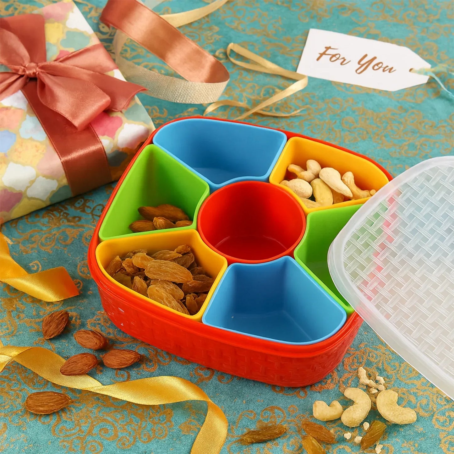 7 In 1 Dry Fruit Snack Box With Spoon - Zidbik