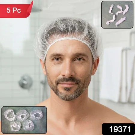 Disposable Mens Hair Protection Shower Cap Head Cover (5 Pc) - Zidbik
