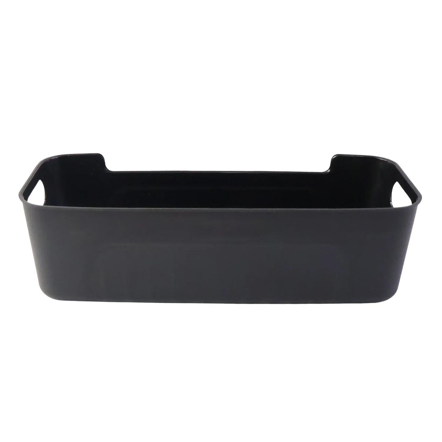 Black Plastic Storage Basket Tray Set (4 Pcs) - Zidbik