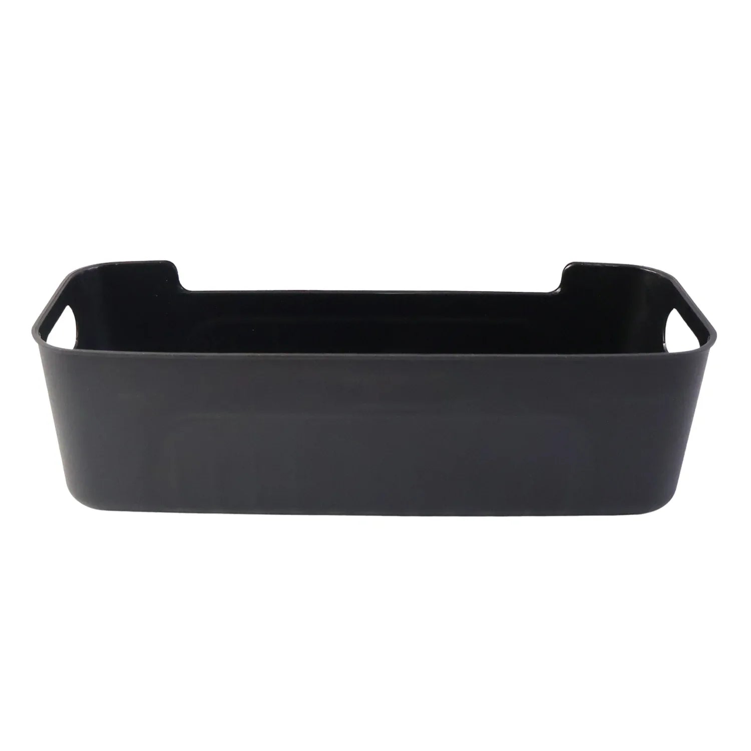 Black Plastic Storage Basket Tray Set (4 Pcs) - Zidbik