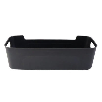 Black Plastic Storage Basket Tray Set (4 Pcs) - Zidbik