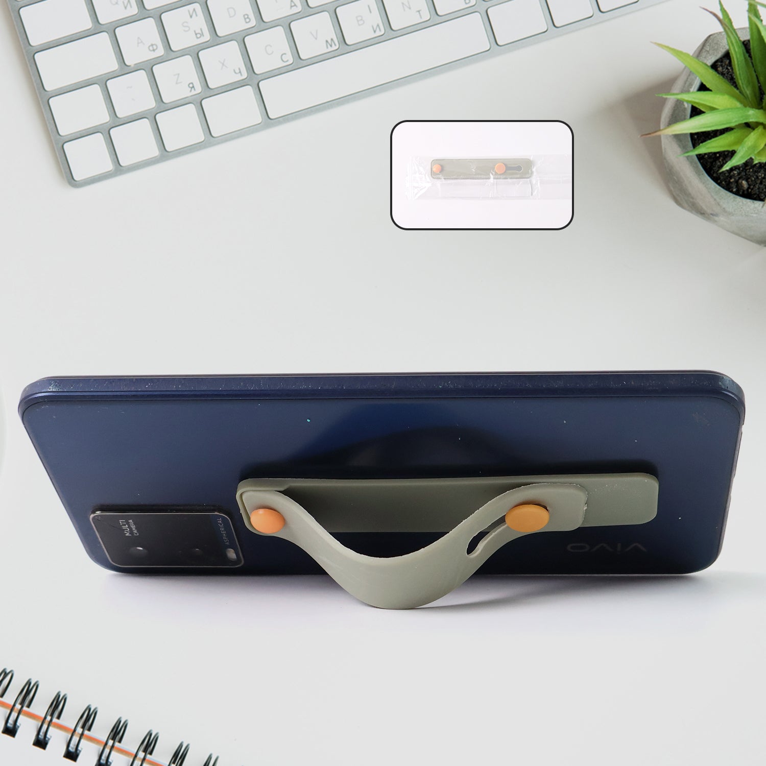 Olive Green Phone Loop Finger Holder Phone Grip Straps Silicone Phone Finger Strap (1 Pc) - Zidbik