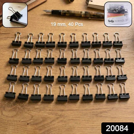 Heavy-duty Black Binder Clips Set (19 Mm 40 Pc) - Zidbik