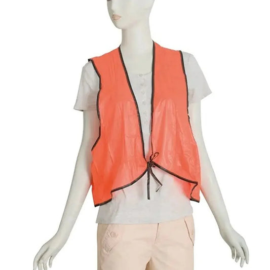 7453 Economy Safety Vest Soft Vinyl With Tie Closure For Identifying Staff And Volunteers Adult Pvc Safety Vest High Visibility For Outdoor Operator - Zidbik