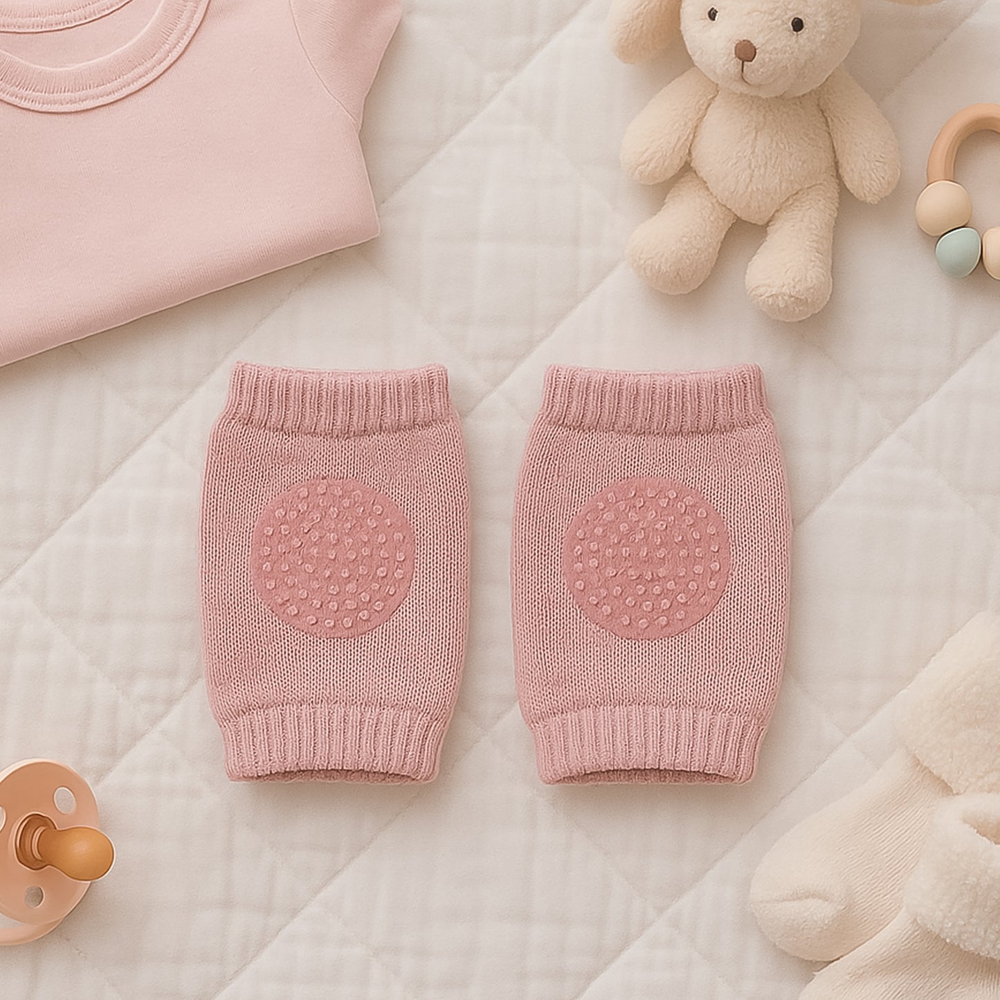 Pink Toddler Wool Knit Leg Warmer (Knee Guard) - Zidbik