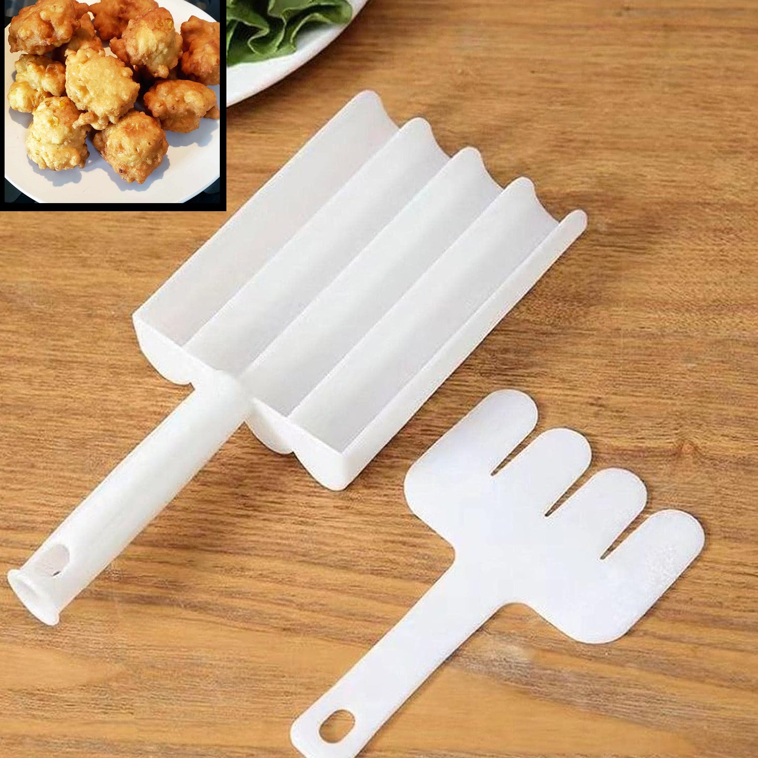 5913a Small Multifunction Fritters Maker - Creative Fritters Scoop Multi-function Ball Maker  Portable Maker For Making Cake Balls Ice Cream Spoon Doughnut Hand Cutting Scoop(2pc Set) - Zidbik