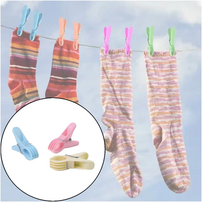 Plastic Cloth Clips (Multicolour) - Pack Of 12 - Zidbik