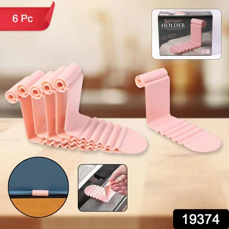 Universal Bed Sheet Holder Clip Set (Pack Of 6) - Zidbik