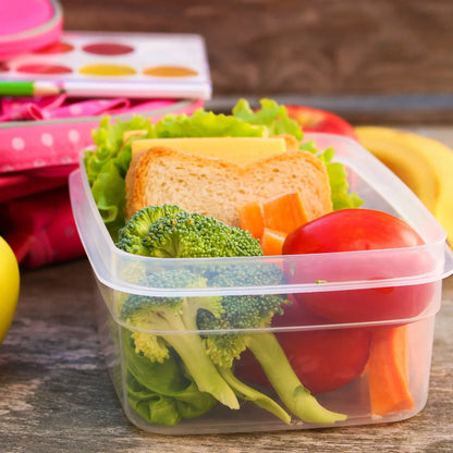 Plastic Square Lunch Box Kitchen Containers Set (3 Pcs Set) - Zidbik