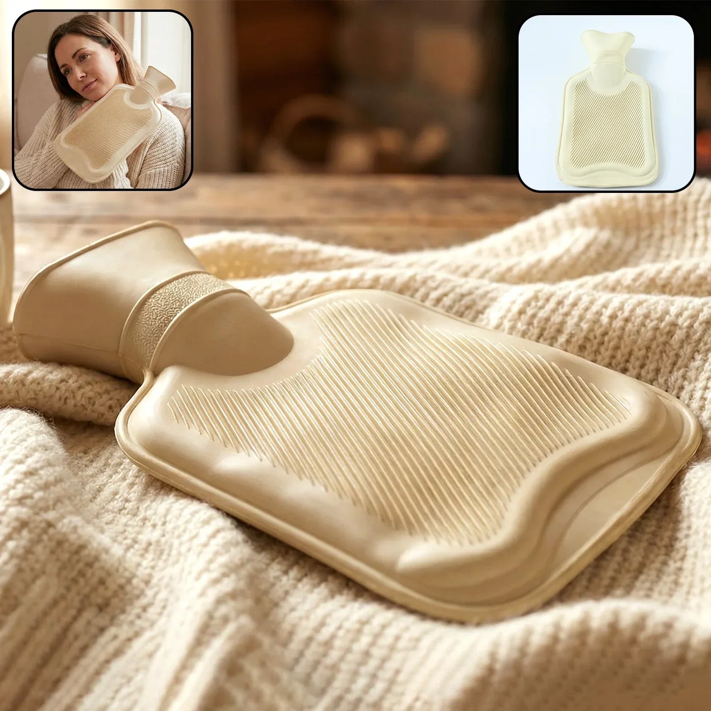 Reusable Hot Water Bag For Pain Relief Warm Compress Therapy (1 Pc) - Zidbik