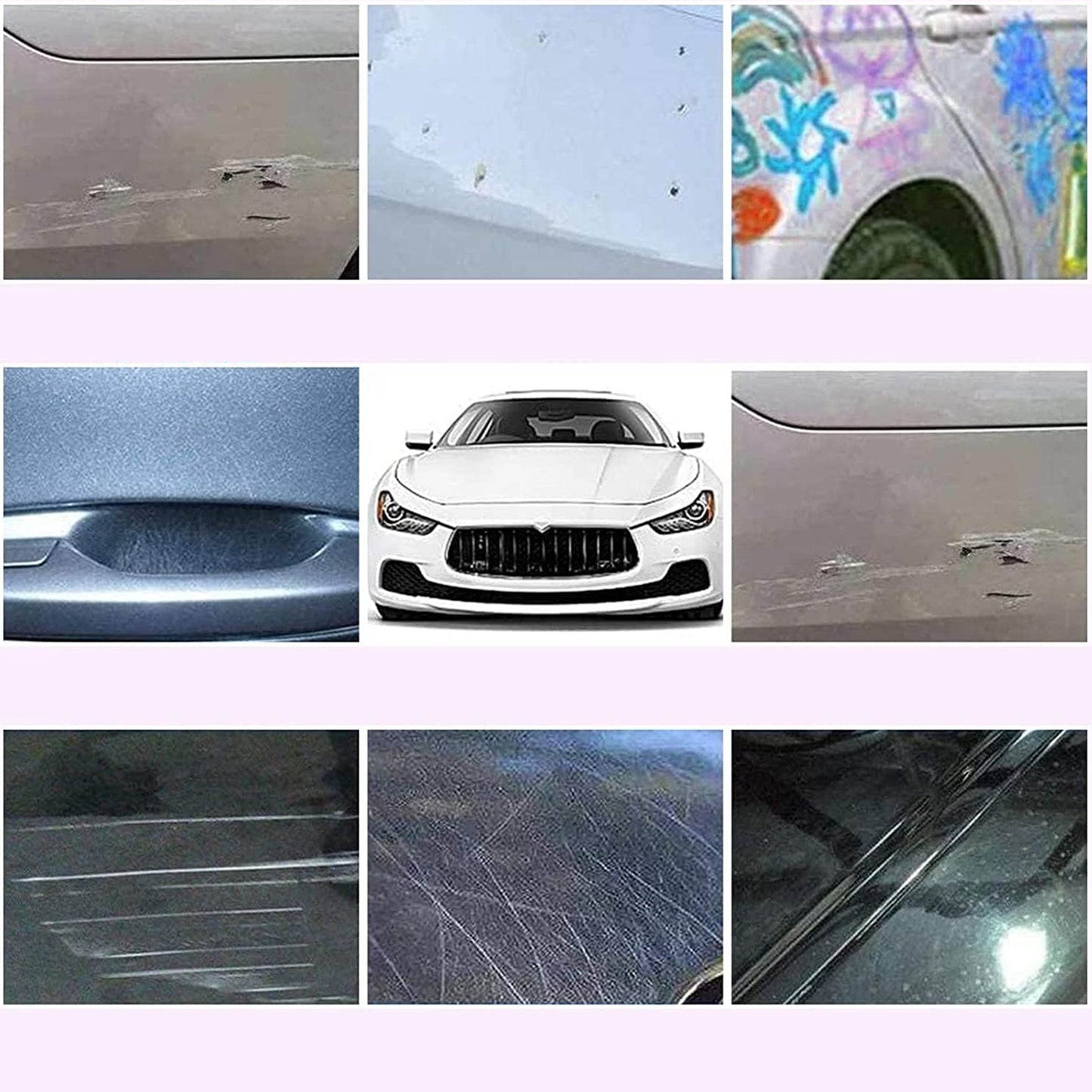 8527 Nano Magic Car Scratch Remover Cloth Multipurpose Scratch Repair Cloth Cloth For Car Paint Scratch Repair Easy To Repair Slight Scratches On The Surface Polishing Repeatable Use For All Kinds Of Car (45 Ml Repair Solution 2 Gloves 2 Nano Cloth) - Zidbik