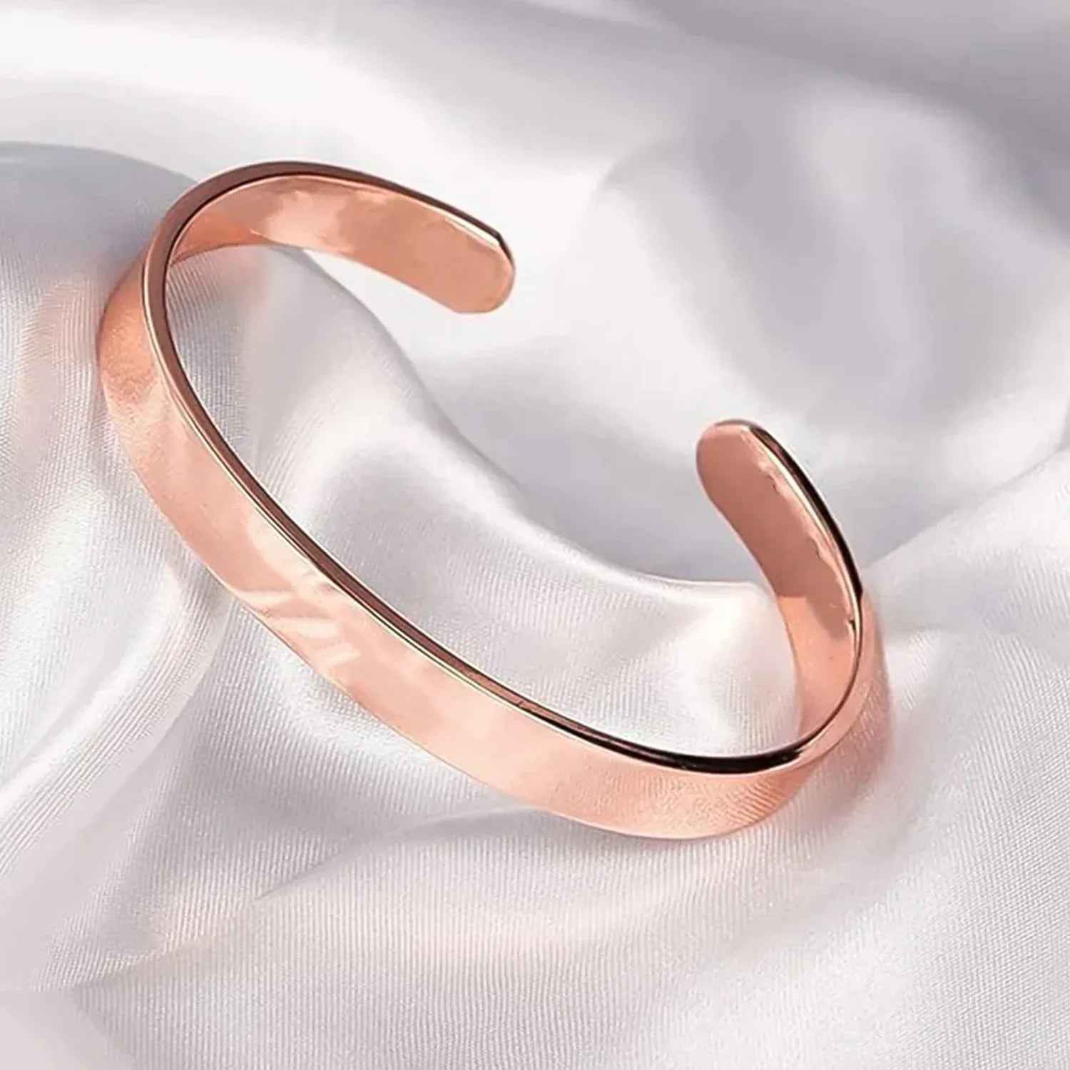 Elegant Rose Gold-plated Open Cuff Bracelet Kada (1 Pc) - Zidbik