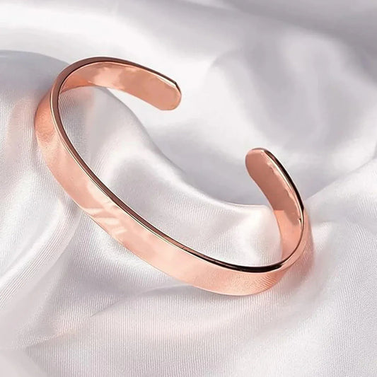 Elegant Rose Gold-plated Open Cuff Bracelet Kada (1 Pc) - Zidbik