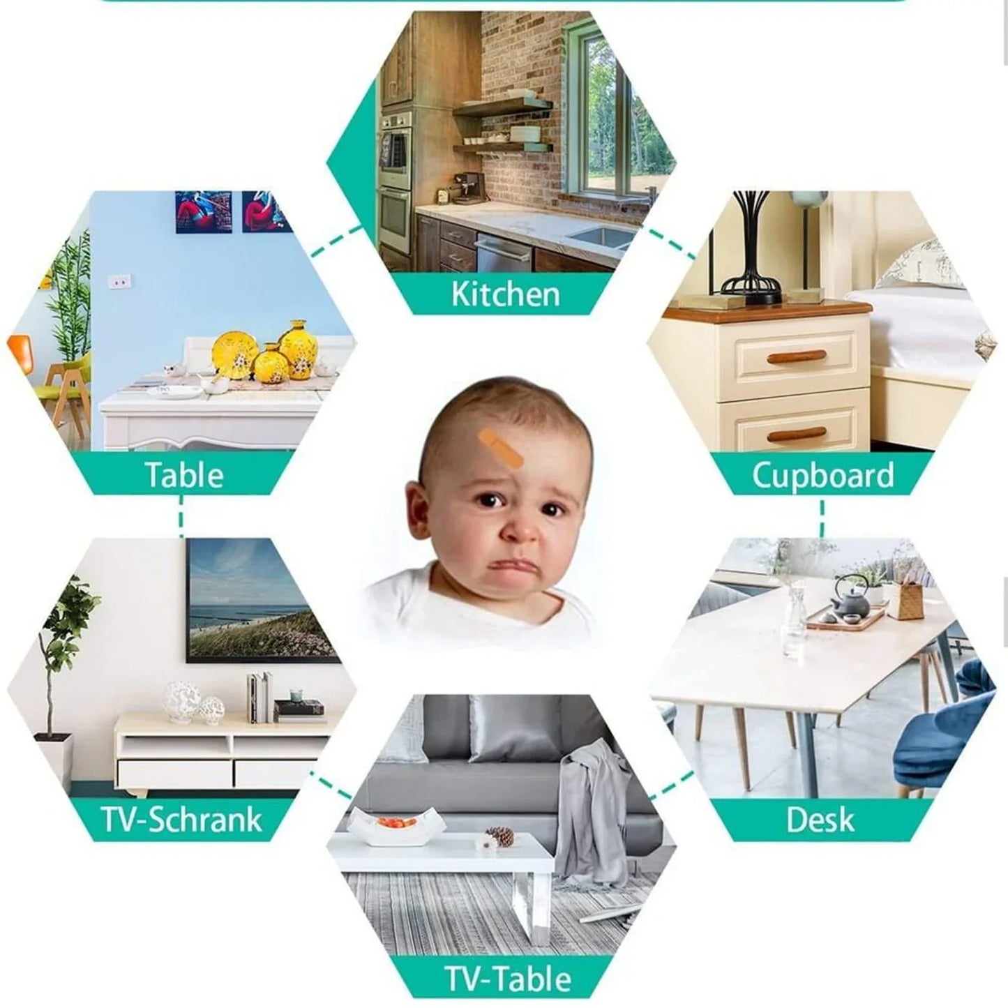 1696 Table Corners Edge Protector Guards For Baby Child Safety (Pack Of 4pc) - Zidbik