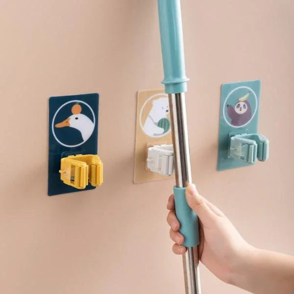 1633 Magic Sticker Series Self Adhesive Mop And Broom Holder - Zidbik