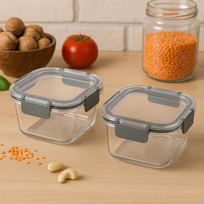 Apex Press N Lock Airtight Food Storage Container Set (2pc450ml) Approx - Zidbik