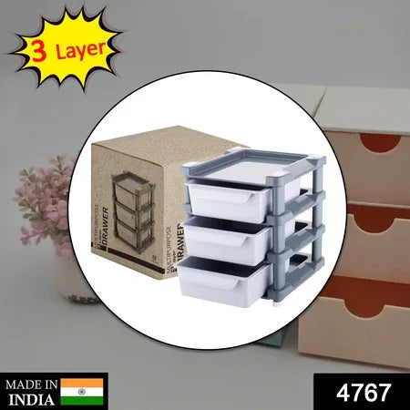 4767 Mini 3 Layer Drawer Used For Storing Makeup Equipments And Kits Used By Womens And Ladies. - Zidbik