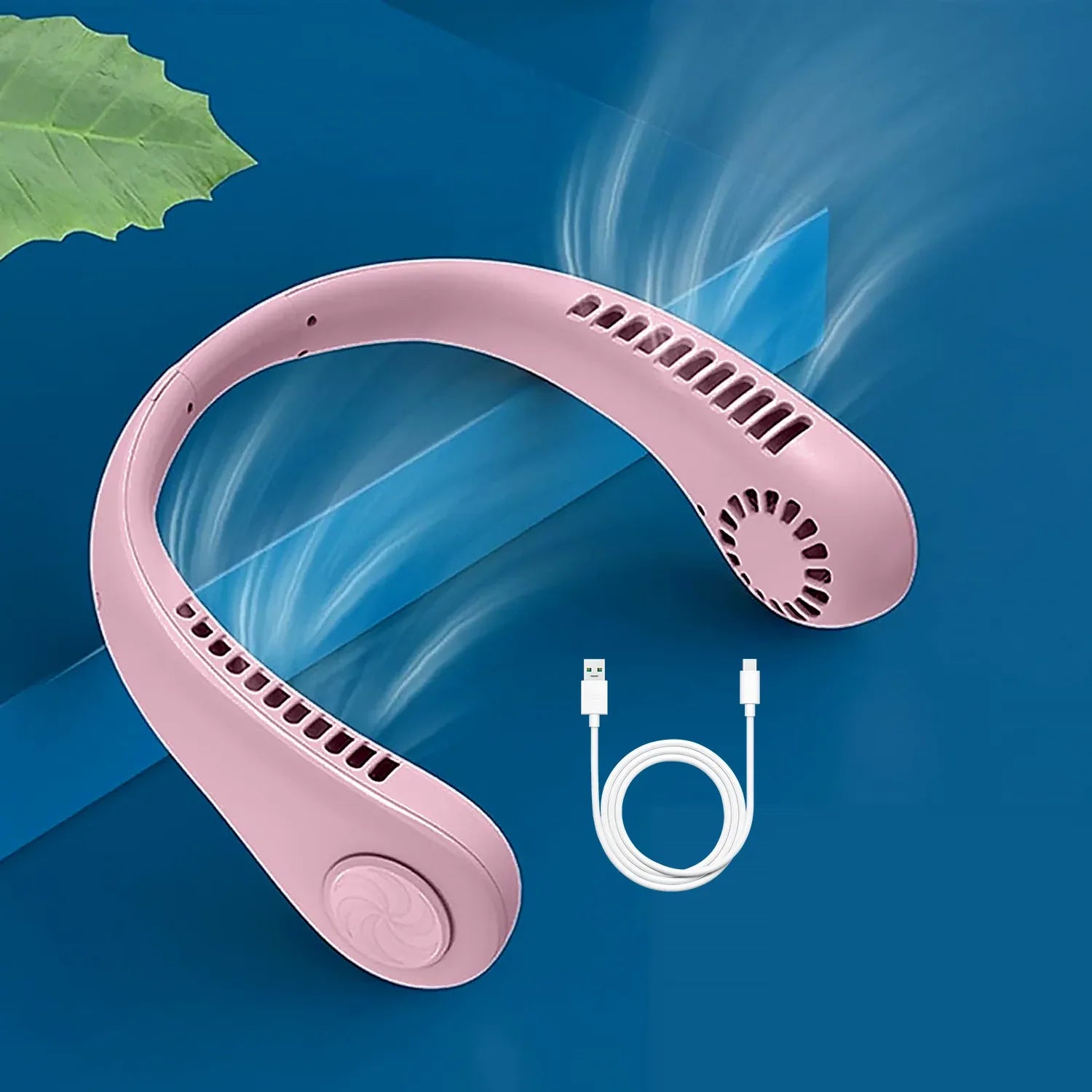 0616 Portable Neck Fan Holiday Hands Free Bladeless Neck Fan 360 Cooling Hanging Fan Usb Rechargeable Personal Neck Fan Wearable Neck Fan Suitable For Traveling - Zidbik